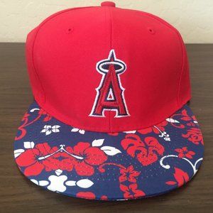 Los Angeles Angels MLB Hawaiian Floral Design Hat!